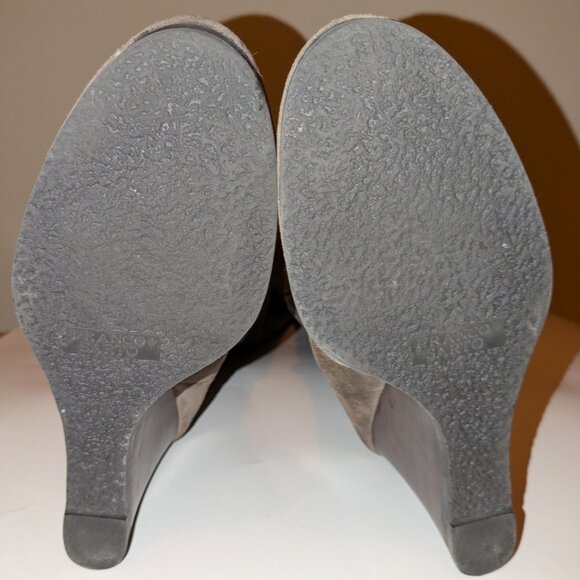 Franco Sarto Wedge Knee-High Suede Boots – Size 10 (Gray) • Full Side Zip - Picture 5 of 6